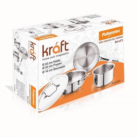 Kraft Futuretec Triply Stainless Steel Cookware Set