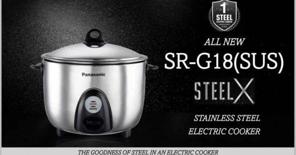 Panasonic Stainless Steel Electric Rice Cooker SR G18 SUS