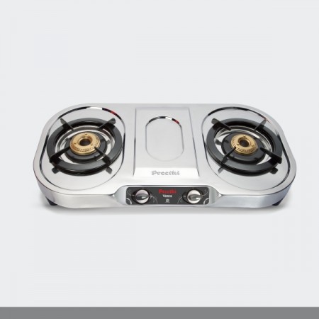 Preethi Vesta 2 Burner Gas Stove Stainless Steel